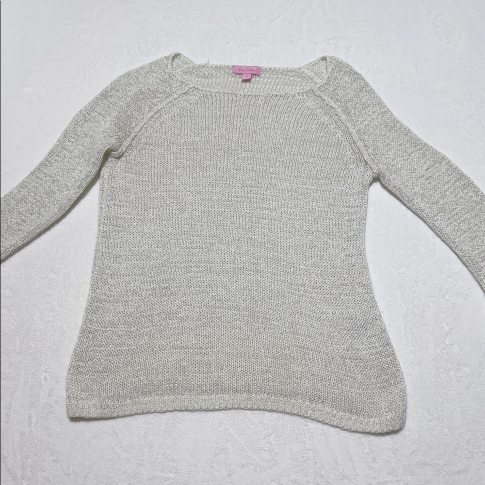 Lilly Pulitzer Off White Scoop Neck Knit Sweater
